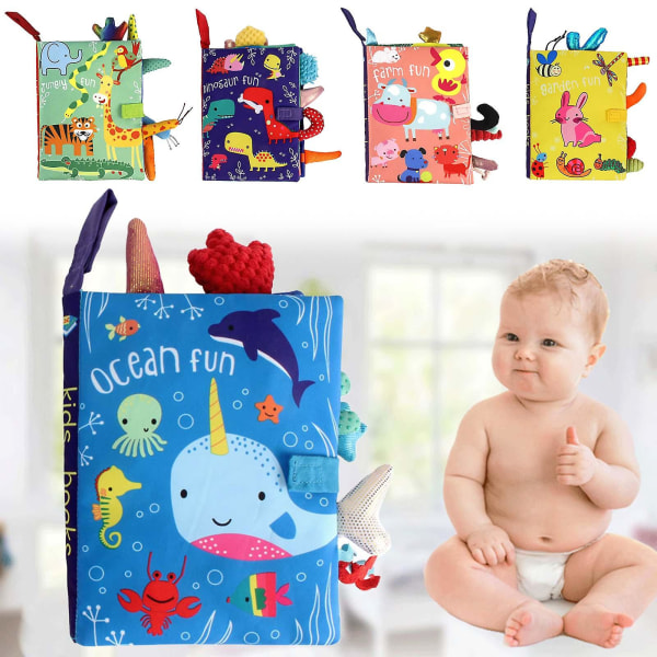 Tidiga pedagogiska inlärningsböcker för babypojkar flickor present Crinkle Soft Books Rabbit