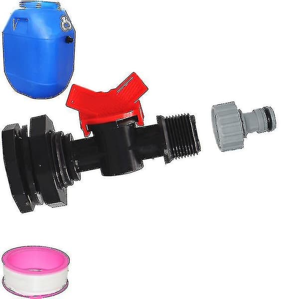 Helt ny 1000 liters IBC-vandtank med S60x6-adapterventil og 3/4 (kun hane)