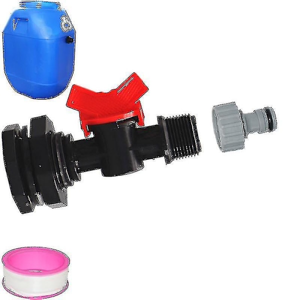 Helt ny 1000 liters IBC-vattentank med S60x6-adapterventil och 3/4 (endast kran)