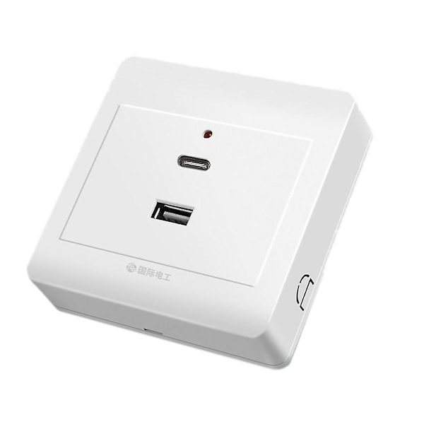 Usb-uttag Typ-C Usb-väggladdare Uttag Laddningsuttag med Usb-portar - I lager B