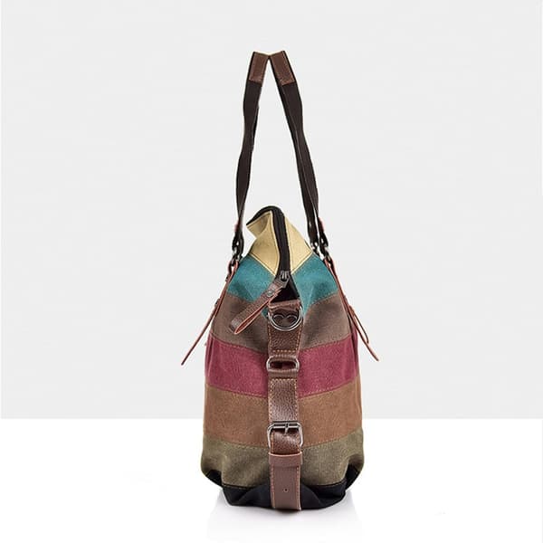 Canvas Skulderveske for Kvinner Casual Damehåndveske