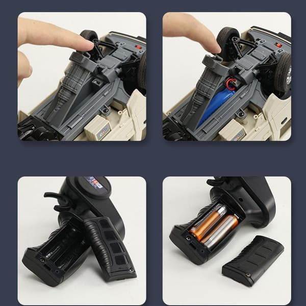 1 Sett WPL D12 Mini RC Lastebil Bil 1:16 Skala Simulering Børstet White 2 Pieces Batteries