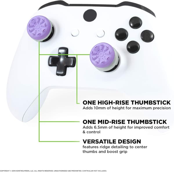 FPS Freek Galaxy Purple til Xbox One og Xbox Series X-controller | 2 performance-tommelfingergreb | 1 høj, 1 medium
