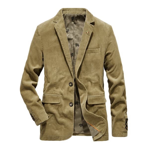 Vintage blazer til afslappet fløjlsdragt til mænd khaki khaki M