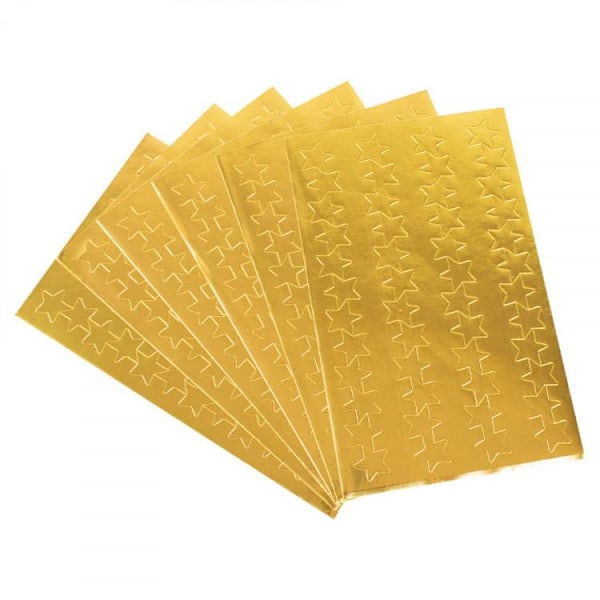 Dekorationsetiketter Guldstjärnor 13mm 288/fp Gold Guld