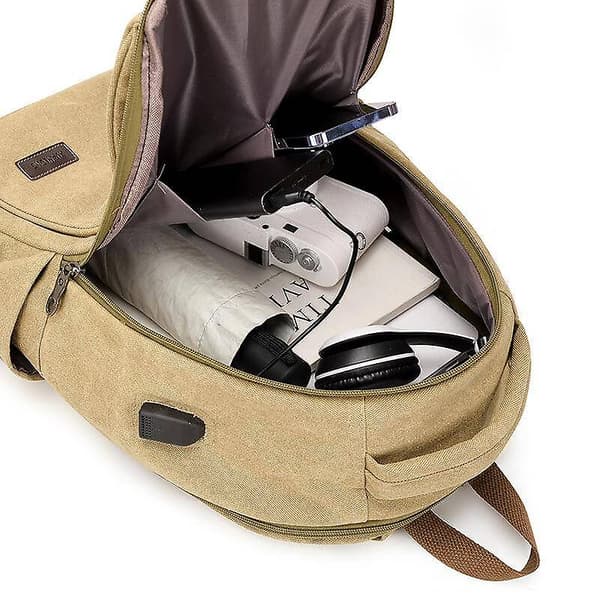 USB Unisex rygsæk-- 29 *13 *42cm 29 *13 *42cm khaki