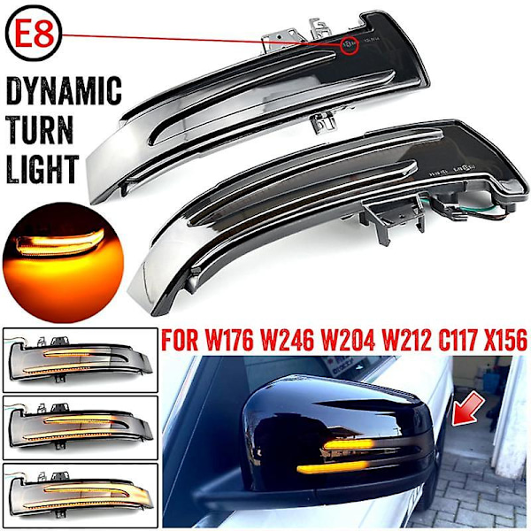 Dynamiske LED-blinklys til sidespejl til W204 W176 W212 CLA C E S GLA Cl