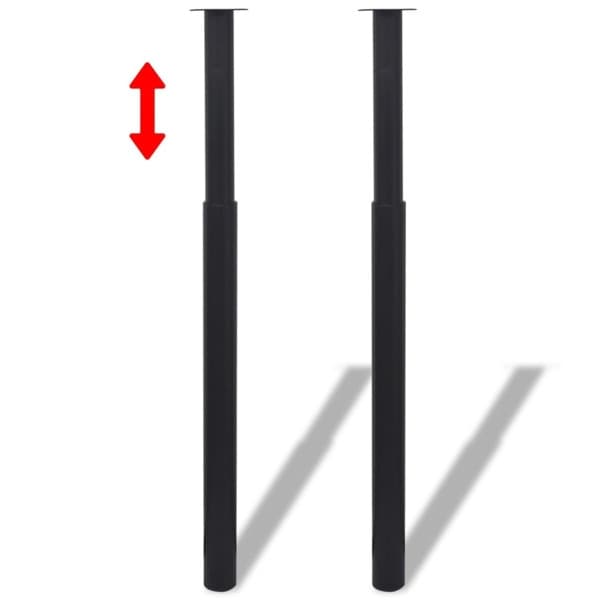 Justerbare bordben 2 stk. 710 mm-1100 mm sort Black Svart