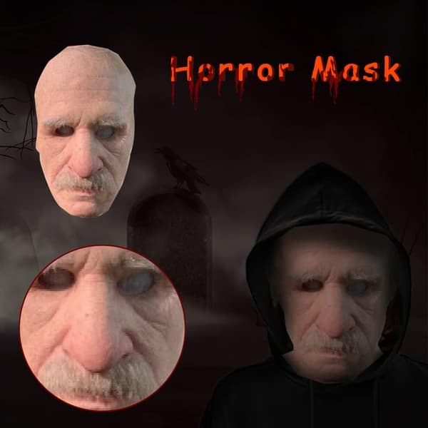 Lateksimaske Halloweenille, vanhus Dekor Realistinen naamio A