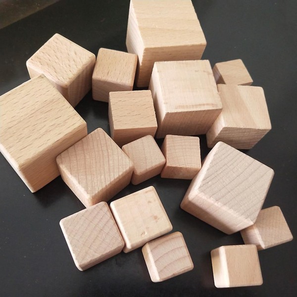 Praktisk förmåga Träblock Pedagogisk Leksak Set 10 Stycken Rounded corners 3.5CM