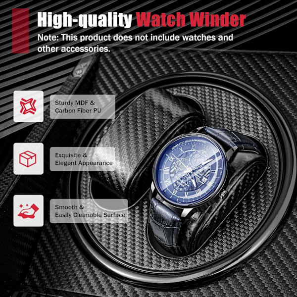 Carbon Lyxig Klockuppdragare / Klocklåda 4 + 6 Svart Black one size