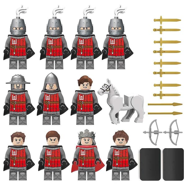 Knight Military Mini Figures Sett, middelalder ridder hær leketøy, hær actionfigur, samlegaver til barnefans