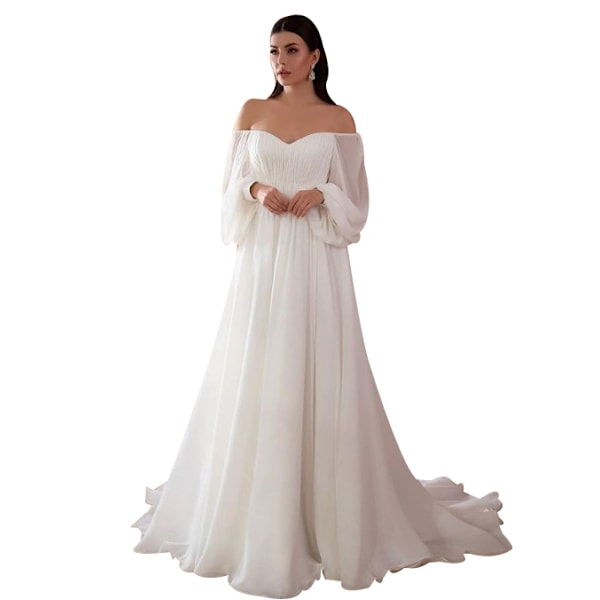 Off Shoulder Bodycon Maxi lang kjole til kvinder S
