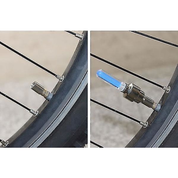 4 stk. Cykel LED-hjullygter Ventillygte Ventilkerne Lygte