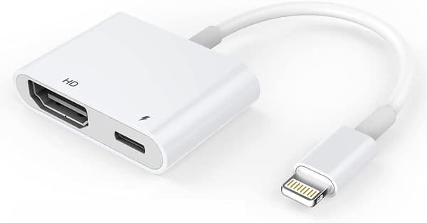 HDMI-adapter, HDMI-adapter for iPhone 1080p Lightning Digital AV-adapter, HDMI-synkroniseringsskjerm HDMI-kontakt for iPhone & iPad