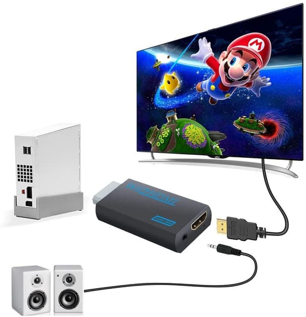 HDMI-sovitin Yhteensopiva Nintendo Wiin kanssa – Full HD 1080p Svart Sort
