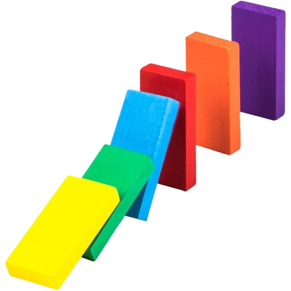 120 st/set Dominobrickor för barn Träbyggklossar 12 färger Spel