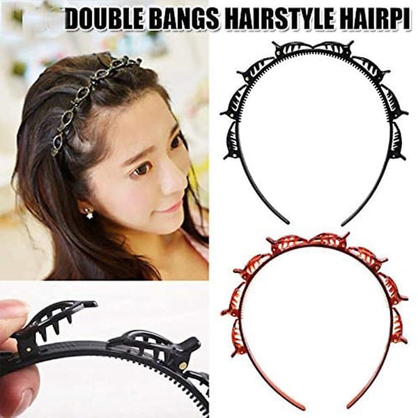 2 stk hårnålshodebånd, Twist And Clip Hodebånd Hårnål Hårbånd