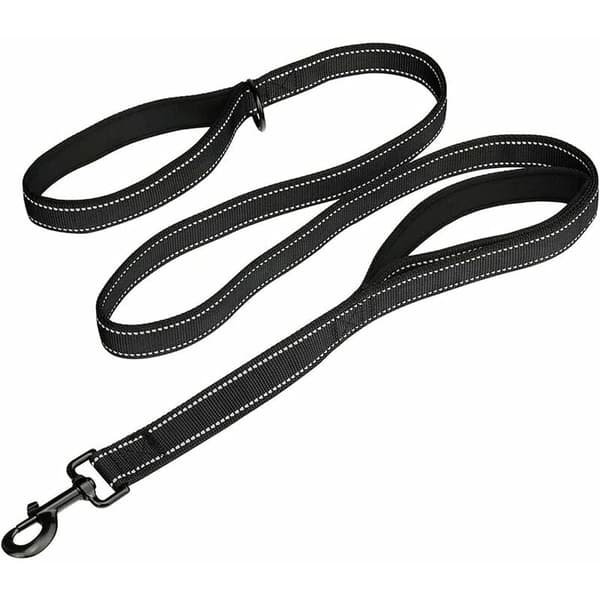 Lang Line til Store Hunde, 1.5m Dobbelte Håndtag Tyk Nylon Line med 2 Polstrede Håndtag