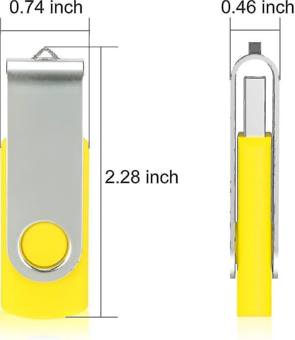 10-pack USB-minnen 2.0 - Vridbart minne - Fällbart lagringsutrymme - Hoppdisk - Zip-enhet - hy 10 Pack Yellow 10 Pack Yellow 32GB