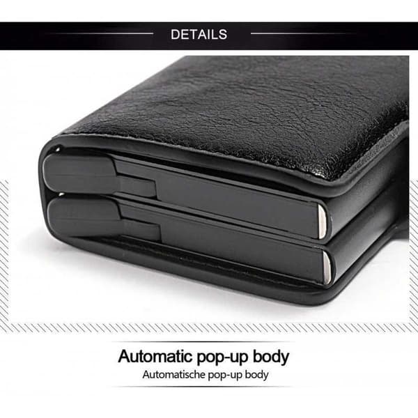 POP UP Pung med RFID-NFC Block Kortholder - 12 Kort Black Svart