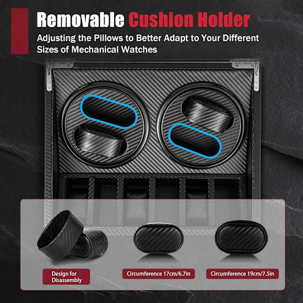 Carbon Luksus Uroptrækker / Urboks 4 + 6 Sort Black one size