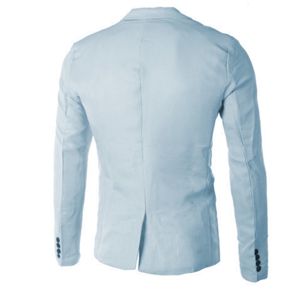 Herr Slim Fit En Knapp Solid Blazer Business Casual Kostym Rock white white XL