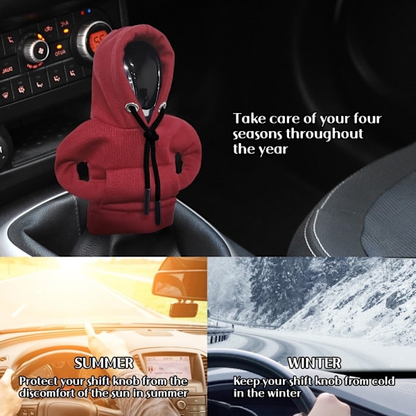 Bil Hoodie Skydd Design Dekoration Växelspak - Röd Red Röd