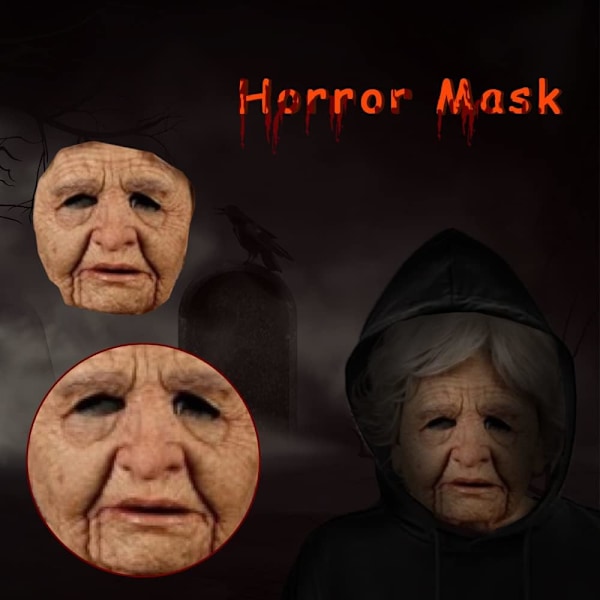 Latexmask för Halloween, gubbe Dekor Realistiska masker C