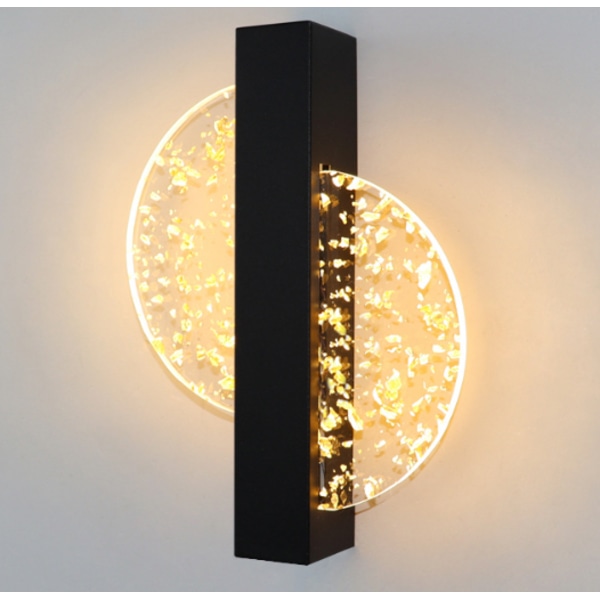 Vägglampa inomhus akryl LED-vägglampa - lyxig vardagsrum sovrum sängbord - modern enkelhet - tre-tonsbelysning - ledningsanvändning Black diagonal gold foil