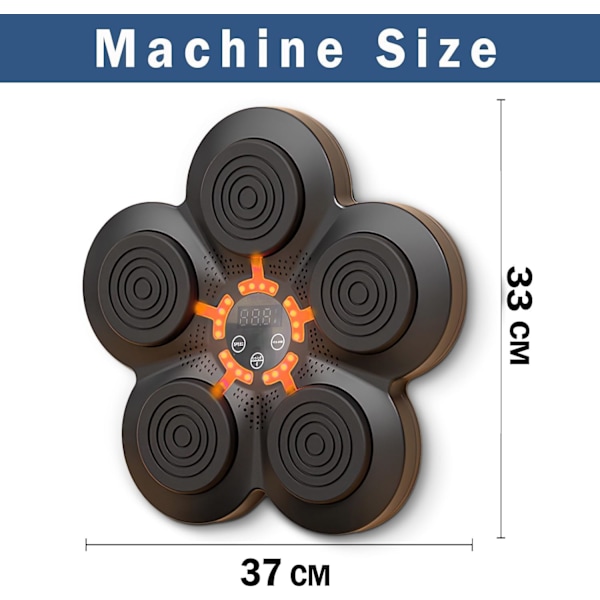 Boxningsmaskin med musik, elektronisk boxare, bärbar, väggmonterad, Bluetooth-musik, elektronisk boxare, present, lämplig för barn och vuxna Family(Adult + Children's Gloves)