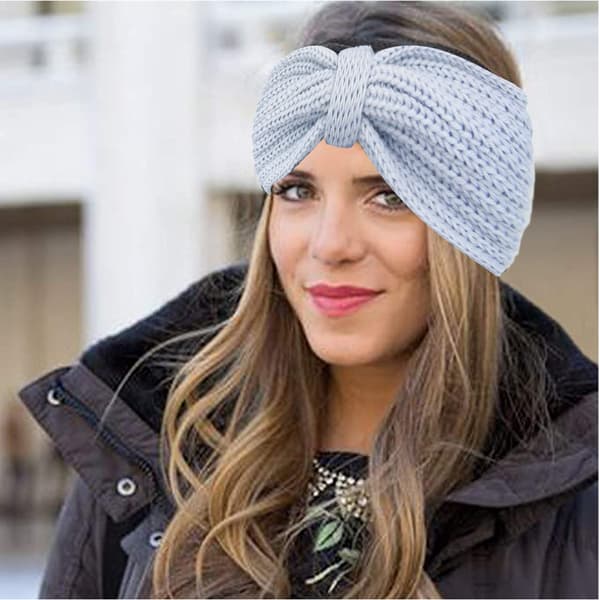 Hæklede Ørevarmere Hårbånd Blødt Strikket Turban Stretch Hårbånd Varmere til Kvinder Vinter