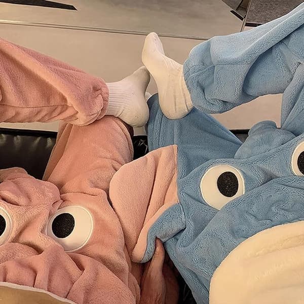 Sjove elefantbukser, søde dimensionelle pyjamasbukser til par, pargaver til kvinder til mænd Pink Pink M