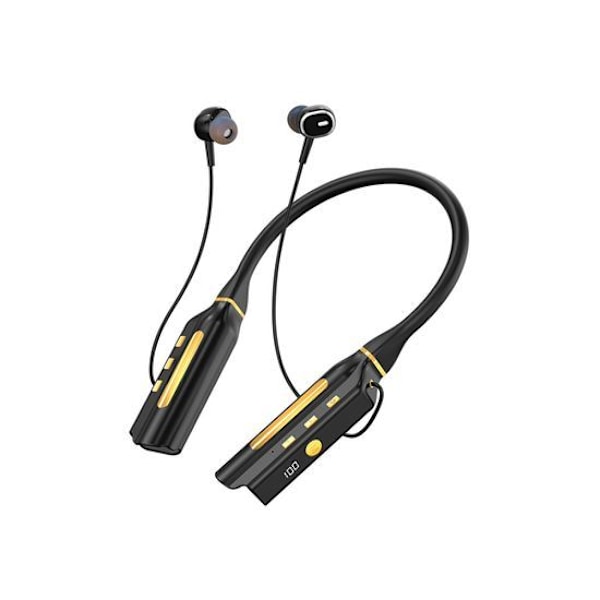 Trådlösa hörlurar med 1000 timmars uppspelning, Bluetooth-hörlurar, nackband, basheadset, sport, vattentäta öronproppar, kan användas som powerbank Gold semi-in-ear