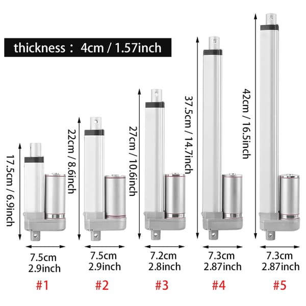 12V DC lineær aktuator - Max 140 KG løft - 300 mm slaglængde - Medicinsk, bil, bil 1.2