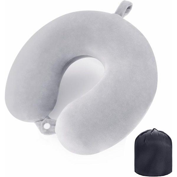 Resekudde Nackkudde Memory Foam Resekuddar Huvudstödskudde för flygplan Tåg Bil Kontorsresor Essentiella flygkuddar för en lång tid Grå Grey Grey One Size