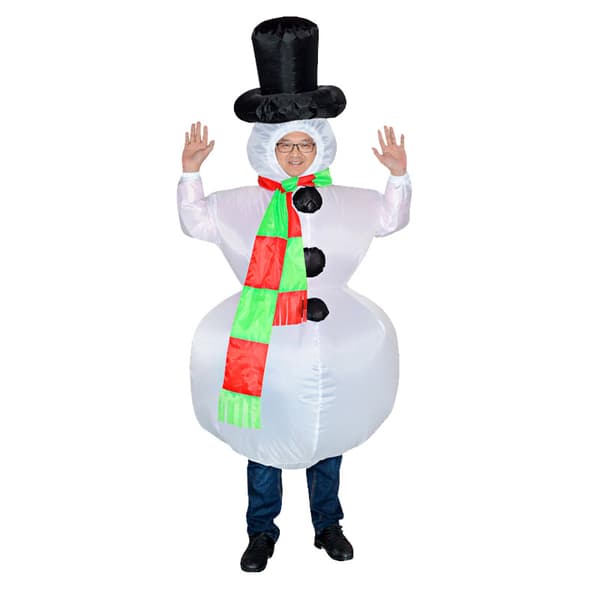 Oppustelig julesnemandskostume, festdragt til alle