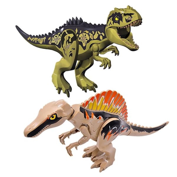 "Large Jurassic Dinosaur World Park Building Blocks Spinosaurus Building Blocks Children's Gift"