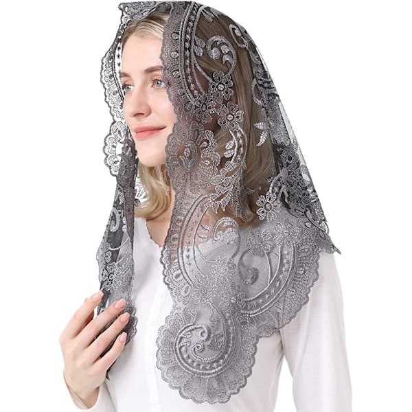 Spansk traditionell triangelslöja Svart och vit kristen katolsk kyrka slöjor för kvinnor white