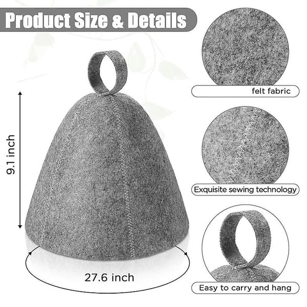 12 stk. badstuefilthatter, badehatter, hodebeskyttelse, absorberende badstuehatt for badstue, dusj, bad, dampbad 12pcs
