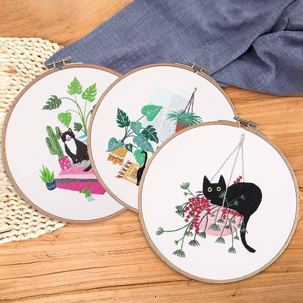 Handbroderikit för nybörjare, 30-pack korsstygnskit broderikit för vuxna broderistartkit