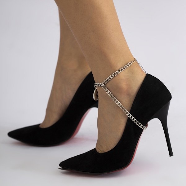 Klacksandaler Kristallkedja Ankelremmar Rhinestones Spänne 1st