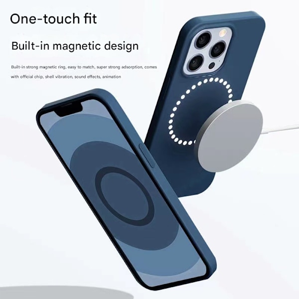 Passar för iPhone 16-serien flytande silikon mobiltelefonfodral, kompatibel med MagSafe mobiltelefonuppsättning med vibrationsljudseffektanimation Bright blue iPhone 16plus