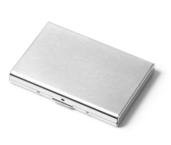 Korttikotelo lokeroilla - Suojaa RFID:ltä - metalli - lompakko Silver Silver