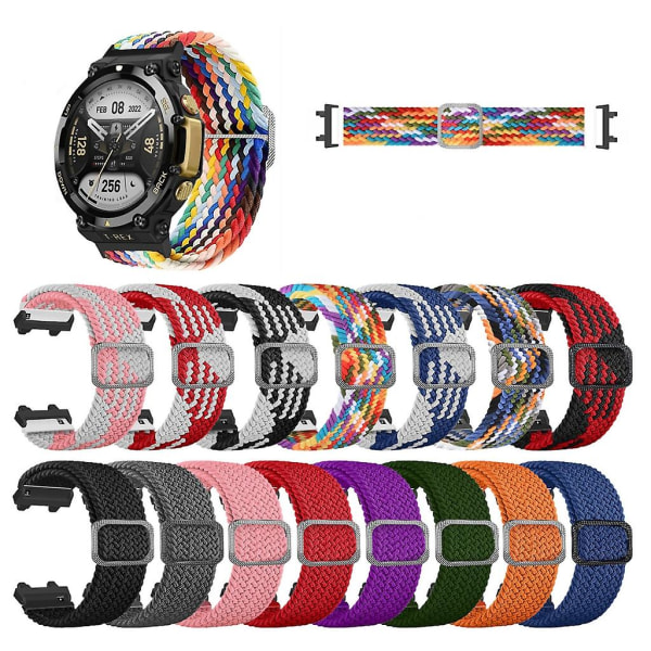 Woven Nylon Band Strap för Amazfit för T Rex 2 Watch Bracelet Qui Pink