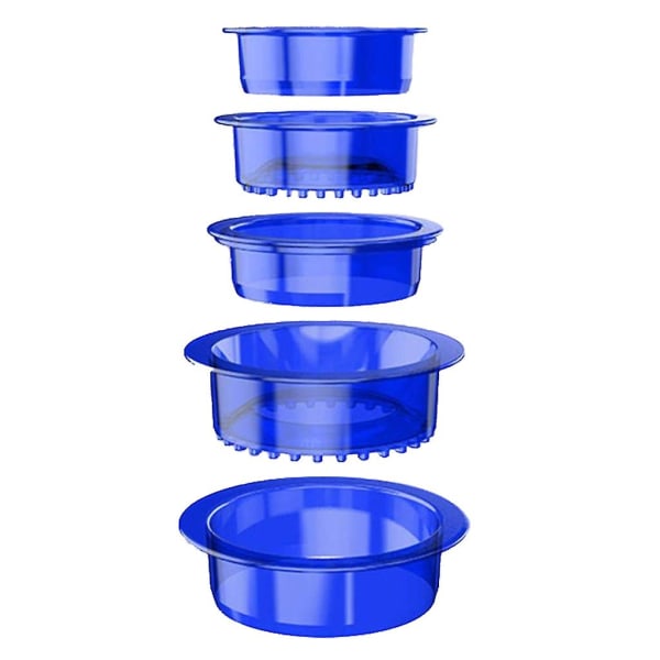 Plast DIY-kakformar Cartoon Köksbakningsverktyg Enkel Kaktårtdekoration Blue round 5-piece set