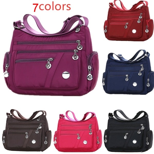 Vattentät Nylon Crossbody-väska med enkel axelrem DarkBlue