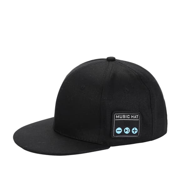 Hatt med Bluetooth-høyttaler Justerbar Musikkhatt Bluetooth-caps Black
