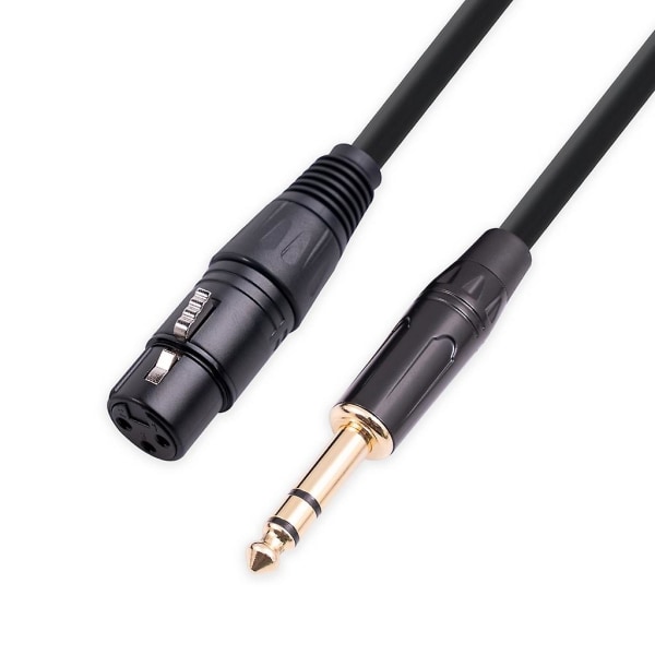 XLR till TRS-kabel, XLR till 1/4-kabel, 1/4 till XLR hane till hona ljudkontakt 1.8m