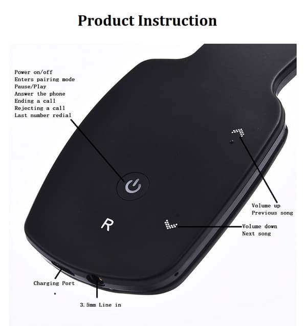 Trådløse stereohodetelefoner Bluetooth-kompatible kablede 3,5 mm